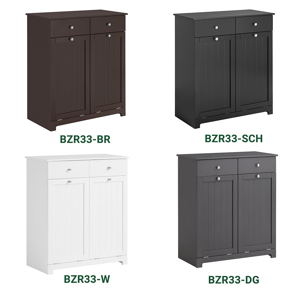 SoBuy BZR33-BR Meuble Bas de Salle de Bain Armoire Toilette avec 2 Tiroirs et 2 Paniers