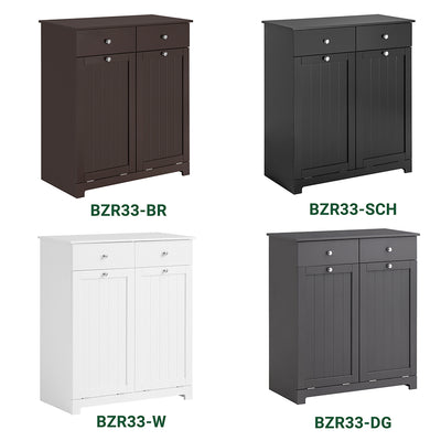 SoBuy BZR33-BR Meuble Bas de Salle de Bain Armoire Toilette avec 2 Tiroirs et 2 Paniers