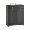 SoBuy BZR33-II-SCH Dulap de baie cu coș de rufe, Dulap de depozitare cu 2 sertare și saci de rufe de mare capacitate, Ideal pentru baie, spălătorie, apartament L78xP38xH91cm, negru