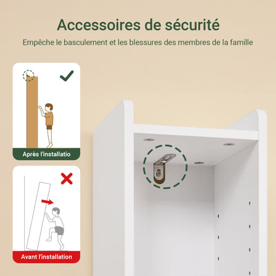SoBuy BZR34-K-W Dulap de Baie Coloană de Depozitare Mobilier Înalt, Îngust, cu Ușă și Sertar, Rezistent la Umiditate - Depozitare Compactă pentru Toaletă și WC 20x20x145cm
