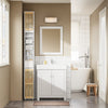 SoBuy BZR34-BW Dulap-coloană din Bambus Stil Natural – Mobilier WC Îngust 20 cm, Ventilat, Alb