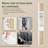 SoBuy BZR34-BW Dulap-coloană din Bambus Stil Natural – Mobilier WC Îngust 20 cm, Ventilat, Alb