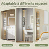 SoBuy BZR34-BW Dulap-coloană din Bambus Stil Natural – Mobilier WC Îngust 20 cm, Ventilat, Alb
