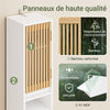 SoBuy BZR34-BW Dulap-coloană din Bambus Stil Natural – Mobilier WC Îngust 20 cm, Ventilat, Alb