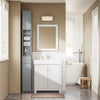 SoBuy BZR34-II-HG Dulap-coloană de baie de 20 cm - Dulap de depozitare îngust cu sertar și rafturi reglabile - Dulap de baie compact pentru WC, spații mici Gri MDF, 20x20x180cm