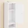 SoBuy BZR34-II-W Coloană de baie 20 cm - Dulap de depozitare îngust cu sertar și rafturi reglabile - Dulap de baie compact pentru WC, spații mici, MDF, Alb, 20x20x180cm