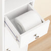 SoBuy BZR34-II-W Coloană de baie 20 cm - Dulap de depozitare îngust cu sertar și rafturi reglabile - Dulap de baie compact pentru WC, spații mici, MDF, Alb, 20x20x180cm