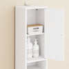 SoBuy BZR34-II-W Coloană de baie 20 cm - Dulap de depozitare îngust cu sertar și rafturi reglabile - Dulap de baie compact pentru WC, spații mici, MDF, Alb, 20x20x180cm