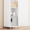 SoBuy BZR34-II-W Coloană de baie 20 cm - Dulap de depozitare îngust cu sertar și rafturi reglabile - Dulap de baie compact pentru WC, spații mici, MDF, Alb, 20x20x180cm