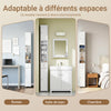 SoBuy BZR34-II-W Coloană de baie 20 cm - Dulap de depozitare îngust cu sertar și rafturi reglabile - Dulap de baie compact pentru WC, spații mici, MDF, Alb, 20x20x180cm