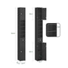 SoBuy BZR34-SCH Dulap coloană de baie 20 cm - Dulap de depozitare îngust cu sertar și rafturi reglabile - Dulap de baie compact pentru WC, spații mici - Negru, MDF, 20x20x180cm