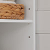 SoBuy BZR43-W Dulap Coloană de Baie Îngust cu Rafturi Deschise și Ușă cu Jaluzele – Dulap Înalt de Depozitare pentru Baie, WC, Bucătărie sau Spălătorie, Alb-Lemn, 160x40x30cm