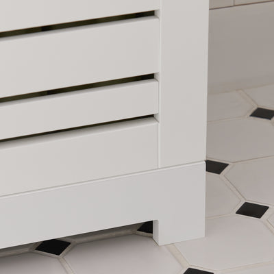 SoBuy BZR44-W Meuble Colonne de Salle de Bain Armoire Haute Meuble de Rangement avec 3 Etagères et 2 Portes persiennes