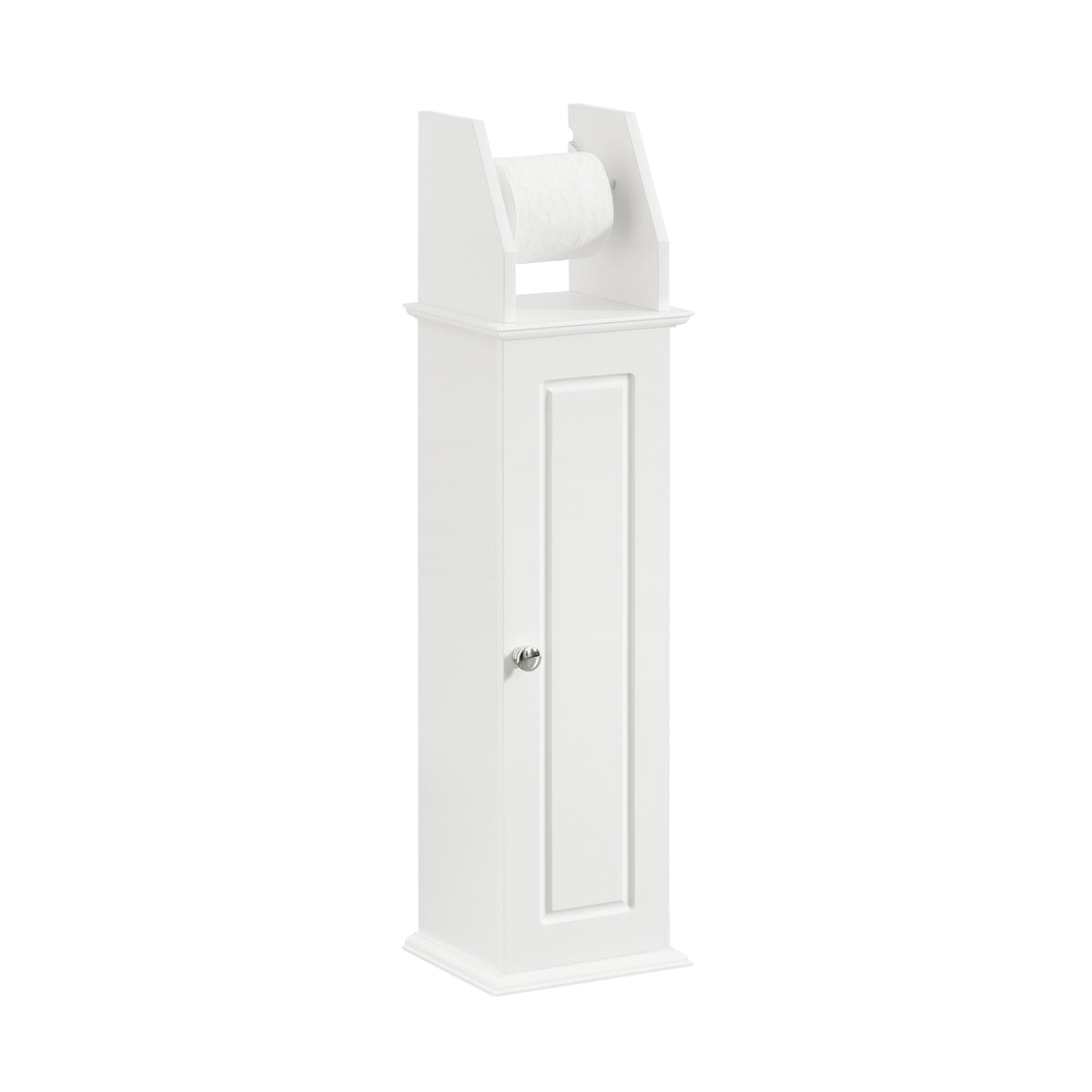 SoBuy BZR53-W Support Papier Toilette Armoire Toilettes Porte Brosse WC Meuble de Salle de Bain sur Pied en Bois ,20x18x79 cm