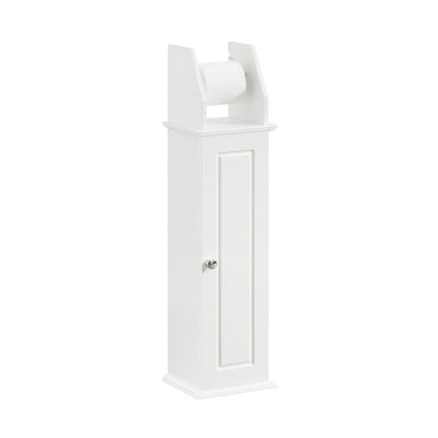 SoBuy BZR53-W Support Papier Toilette Armoire Toilettes Porte Brosse WC Meuble de Salle de Bain sur Pied en Bois ,20x18x79 cm