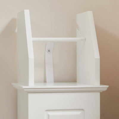 SoBuy BZR53-W Suport Hârtie Igienică Dulap Toaletă Suport Perie WC Mobilier de Baie pe Picior din Lemn, 20x18x79 cm