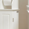 SoBuy BZR53-W Suport Hârtie Igienică Dulap Toaletă Suport Perie WC Mobilier de Baie pe Picior din Lemn, 20x18x79 cm