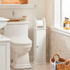 SoBuy BZR53-W Suport Hârtie Igienică Dulap Toaletă Suport Perie WC Mobilier de Baie pe Picior din Lemn, 20x18x79 cm