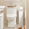 SoBuy BZR53-W Suport Hârtie Igienică Dulap Toaletă Suport Perie WC Mobilier de Baie pe Picior din Lemn, 20x18x79 cm
