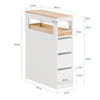 SoBuy BZR54-W Dulap baie cu roți, compact cu 3 sertare, pentru toaletă, dulap baie din lemn, ușor de mutat, alb, 65x23x82cm