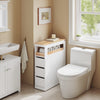 SoBuy BZR54-W Dulap baie cu roți, compact cu 3 sertare, pentru toaletă, dulap baie din lemn, ușor de mutat, alb, 65x23x82cm