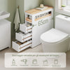 SoBuy BZR54-W Dulap baie cu roți, compact cu 3 sertare, pentru toaletă, dulap baie din lemn, ușor de mutat, alb, 65x23x82cm