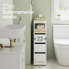 SoBuy BZR54-W Dulap baie cu roți, compact cu 3 sertare, pentru toaletă, dulap baie din lemn, ușor de mutat, alb, 65x23x82cm