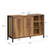 SoBuy BZR63-L-PF Meuble sous Lavabo Salle de Bain 90cm, Meuble sous Vasque avec Découpe Siphon, Armoire de Rangement avec Portes et Étagères, Style Industriel Bois & Métal