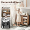 SoBuy BZR63-L-PF Meuble sous Lavabo Salle de Bain 90cm, Meuble sous Vasque avec Découpe Siphon, Armoire de Rangement avec Portes et Étagères, Style Industriel Bois & Métal