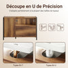 SoBuy BZR63-L-PF Meuble sous Lavabo Salle de Bain 90cm, Meuble sous Vasque avec Découpe Siphon, Armoire de Rangement avec Portes et Étagères, Style Industriel Bois & Métal