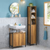 SoBuy BZR63-PF Dulap sub chiuvetă pentru baie cu 2 uși și raft, Mobilier mic de depozitare sub lavoar cu picioare reglabile 60x60x30 cm