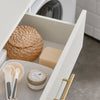 SoBuy BZR66-W Meuble Salle de Bain avec Panier à Linge Amovible, Tiroir et 2 Étagères pour Rangement - Meuble de Rangement Compact Blanc pour Salle de Bain, 66x37x95 cm