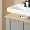 SoBuy BZR69-II-HG Dulap pentru baie sub chiuvetă cu coloană – Dulap sub lavoar cu raft reglabil, nișă deschisă și decupaj pentru sifon – Dulap de depozitare pentru baie, Gri 60x60x30cm