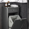 Copia SoBuy Ușă de spălătorie pentru baie cu sertar și coș de in murdar, stil industrial, BZR21-DG