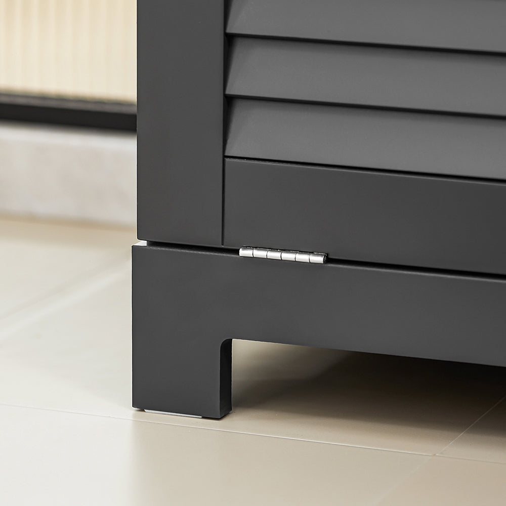 SoBuy BZR73-DG Meuble Bas de Salle de Bain Corbeille à Linge Armoire Toilette Meuble de Rangement avec 1 Tiroir et 1 Panier à Linge
