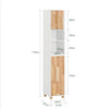 SoBuy BZR74-W Coloană pentru Baie Stil Natural cu Coș de Rufe – Alb Lemn, 170 cm