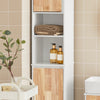 SoBuy BZR74-W Coloană pentru Baie Stil Natural cu Coș de Rufe – Alb Lemn, 170 cm