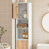 SoBuy BZR74-W Coloană pentru Baie Stil Natural cu Coș de Rufe – Alb Lemn, 170 cm