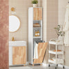 SoBuy BZR74-W Coloană pentru Baie Stil Natural cu Coș de Rufe – Alb Lemn, 170 cm