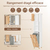 SoBuy BZR74-W Coloană pentru Baie Stil Natural cu Coș de Rufe – Alb Lemn, 170 cm