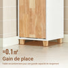 SoBuy BZR74-W Coloană pentru Baie Stil Natural cu Coș de Rufe – Alb Lemn, 170 cm