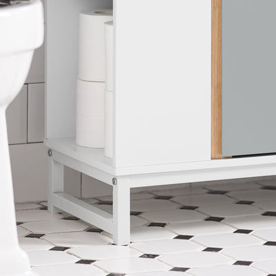 SoBuy BZR76-HG Dulap înalt de baie Dulap pentru toaletă cu rafturi de depozitare