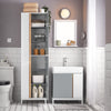 SoBuy BZR76-HG Dulap înalt de baie Dulap pentru toaletă cu rafturi de depozitare