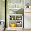 SoBuy BZR78-W Meuble sous-Lavabo, Meuble sous Vasque, Meuble Salle de Bain avec 2 Étages et 2 Portes