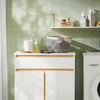 SoBuy BZR79-W Meuble Bas de Salle de Bain avec Bac à Linge Amovible Armoire à Linge Commode