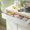 SoBuy BZR79-W Meuble Bas de Salle de Bain avec Bac à Linge Amovible Armoire à Linge Commode