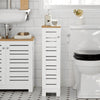 SoBuy BZR85-W Dulap de Baie Îngust – Mobilier WC cu Depozitare ce Economisește Spațiu – Suport de Hârtie Igienică din Lemn, pentru Spații Mici, Rezistent la Umiditate, Alb-Natural, 20x75x18 cm