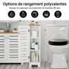 SoBuy BZR85-W Dulap de Baie Îngust – Mobilier WC cu Depozitare ce Economisește Spațiu – Suport de Hârtie Igienică din Lemn, pentru Spații Mici, Rezistent la Umiditate, Alb-Natural, 20x75x18 cm