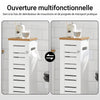 SoBuy BZR85-W Dulap de Baie Îngust – Mobilier WC cu Depozitare ce Economisește Spațiu – Suport de Hârtie Igienică din Lemn, pentru Spații Mici, Rezistent la Umiditate, Alb-Natural, 20x75x18 cm
