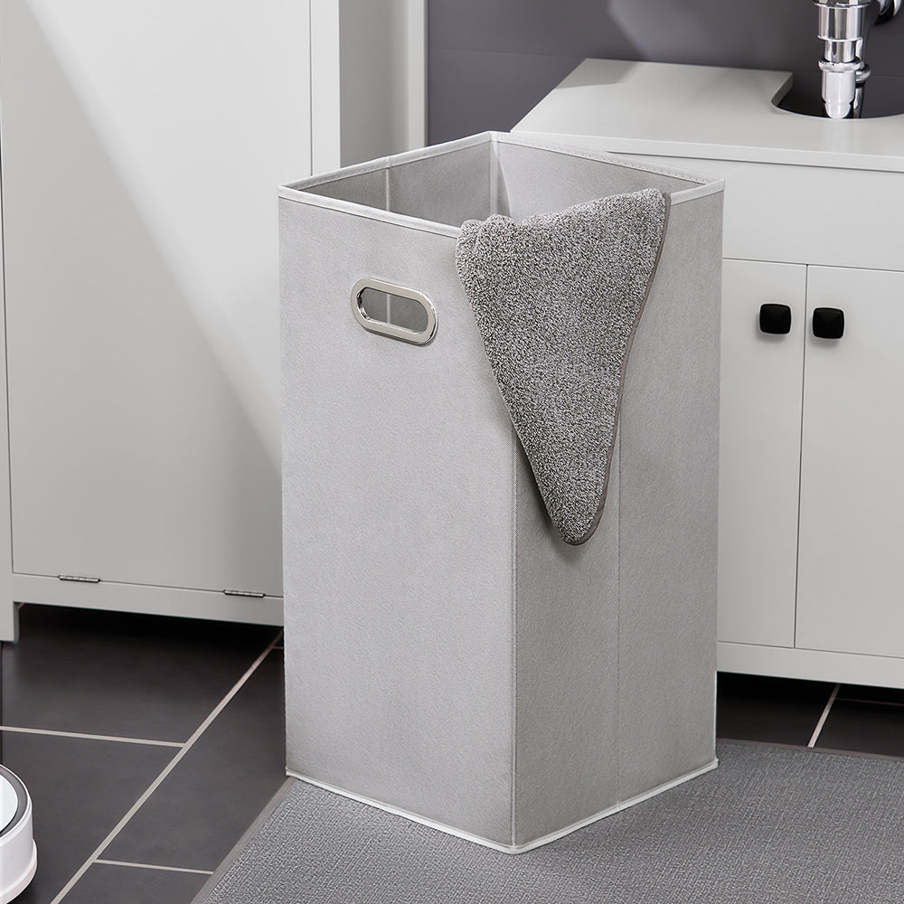 SoBuy BZR96-W Dulap de rufe cu sac pentru rufe, Comodă pentru baie, Coș pentru rufe, Suport pentru haine